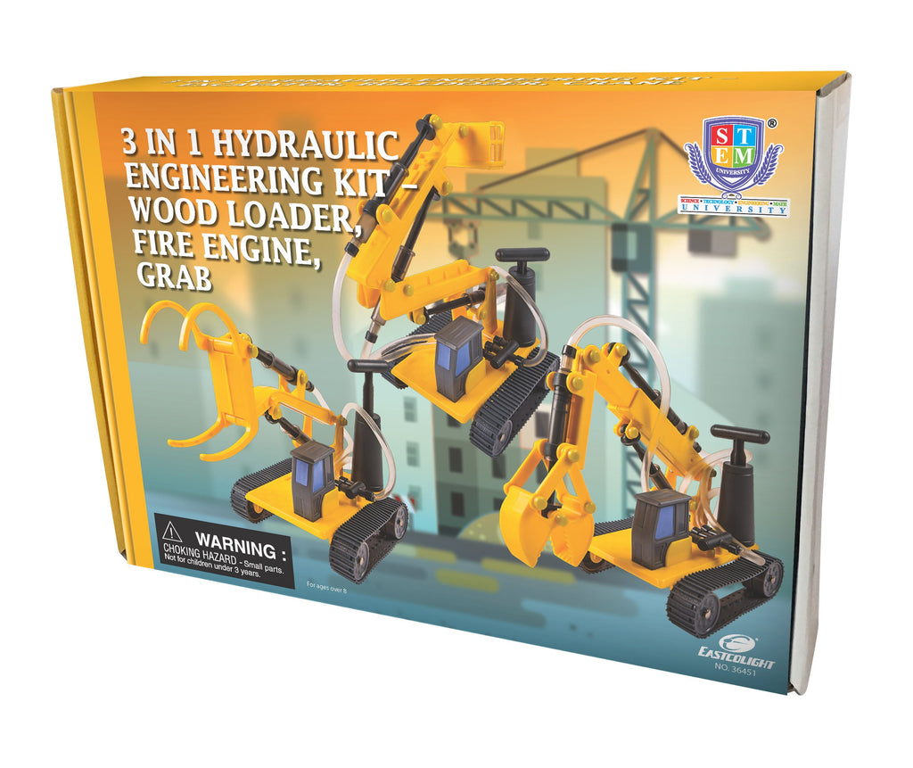 STEM Toy Collection 36451 3 In 1 Hydraulic (Fire Engine, Grab, Wood Loader) - stembanana Hong Kong