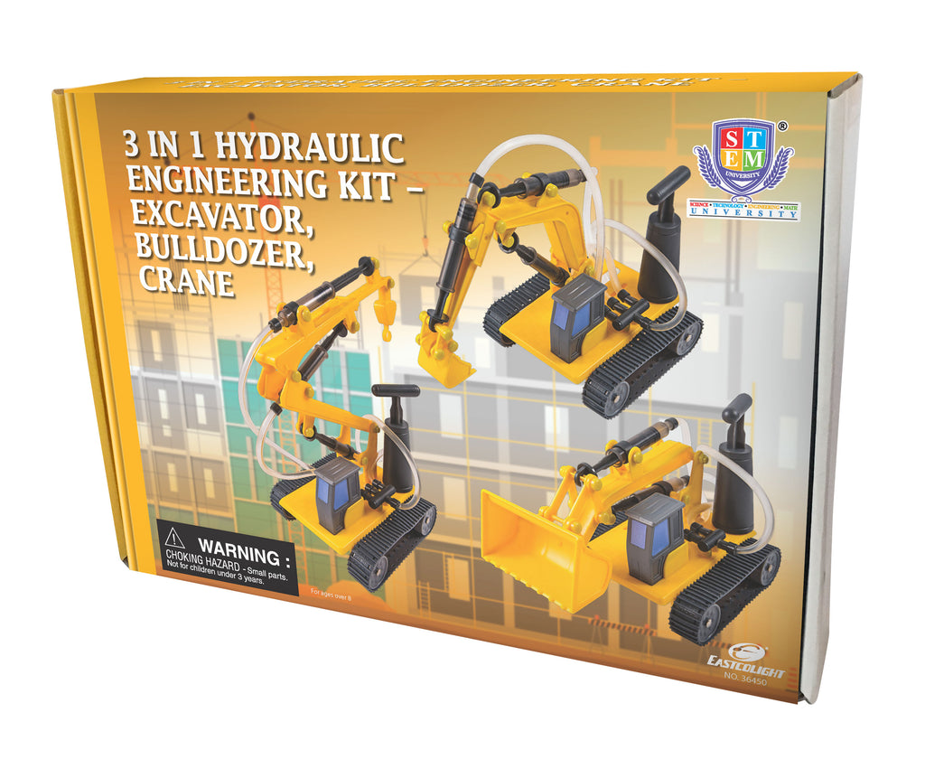 STEM Toy Collection 36450 3 In 1 Hydraulic (Excavator, Bulldozer, Crane) - stembanana Hong Kong