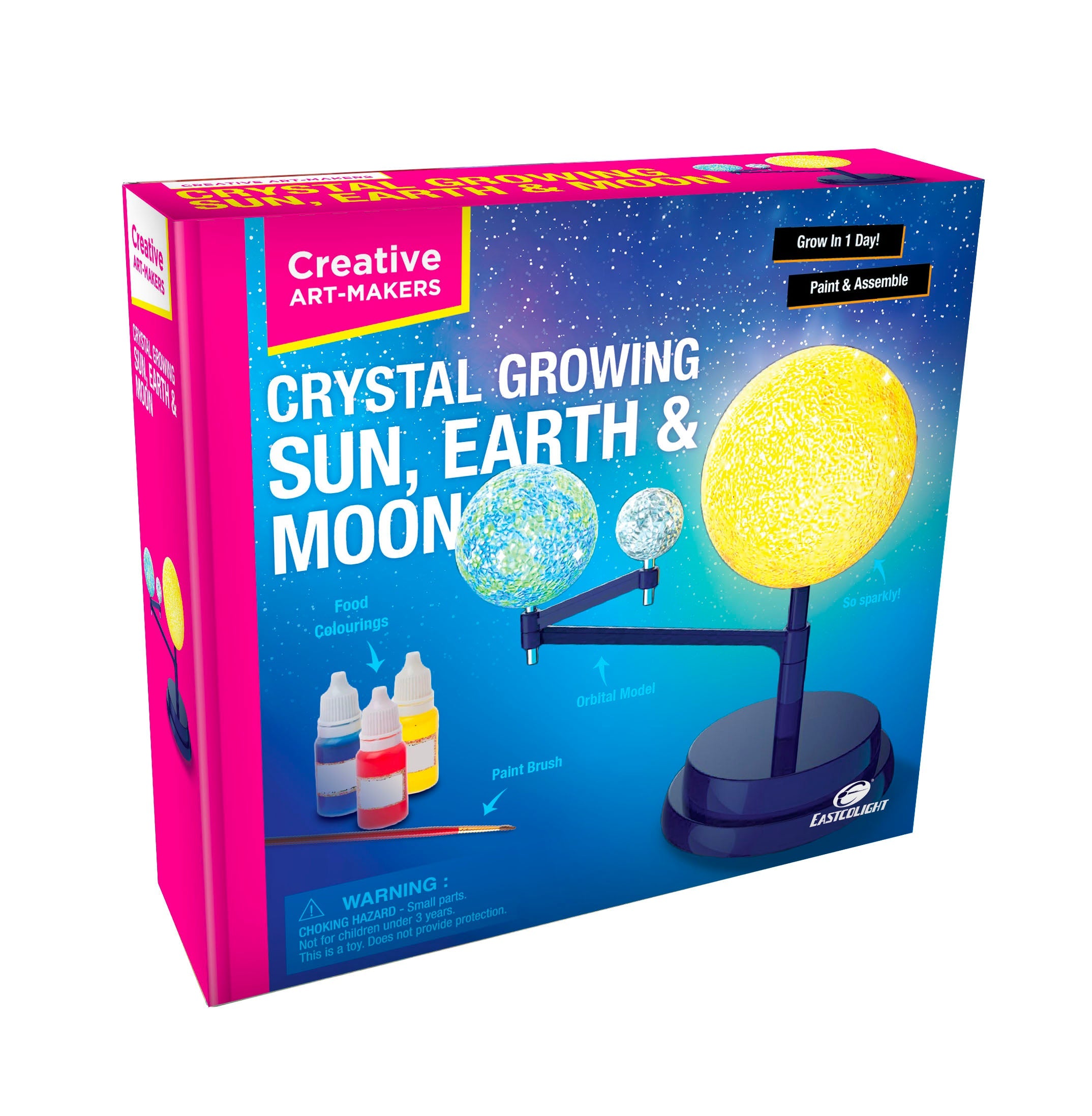 STEM Toy Collection 36808 DIY Grow Your Own Crystal Sun Earth Moon Model - stembanana Hong Kong